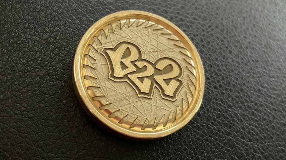 Deep Laser Engraved Brass Coin Deep Laser Engraved Brass Coin