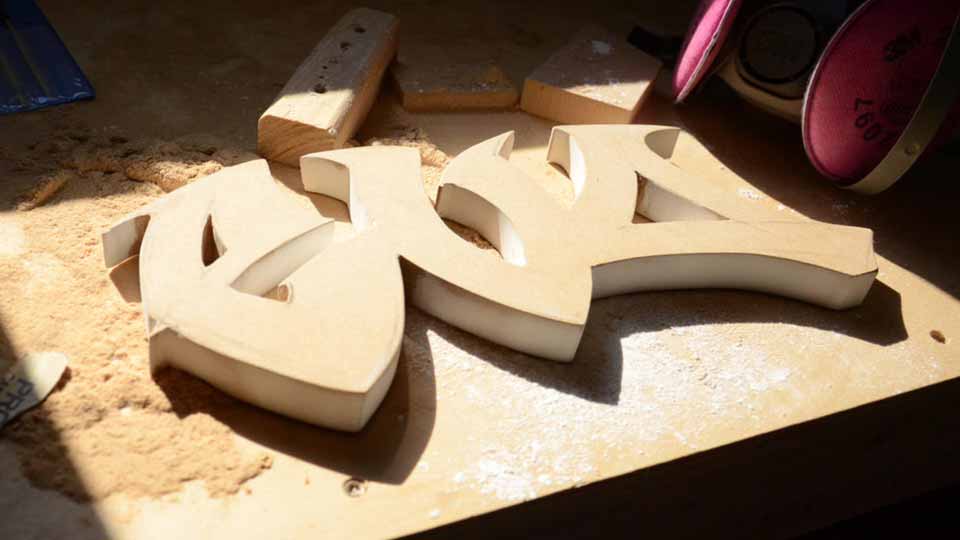 Graffiti Wood Block Carving Graffiti Wood Block Carving