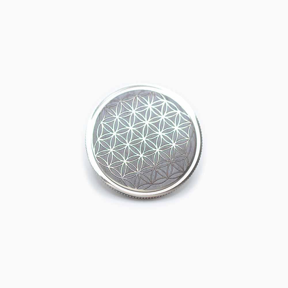 Flower of Life Meditation Coin Stainless Steel Reflective
