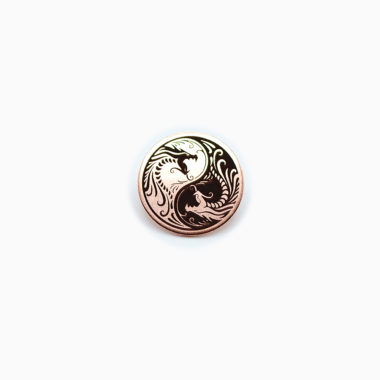 Yin Yang Dragons Copper Pin