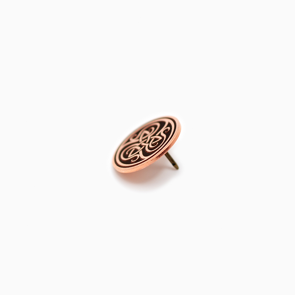 Celtic Knot Copper Pin Side View