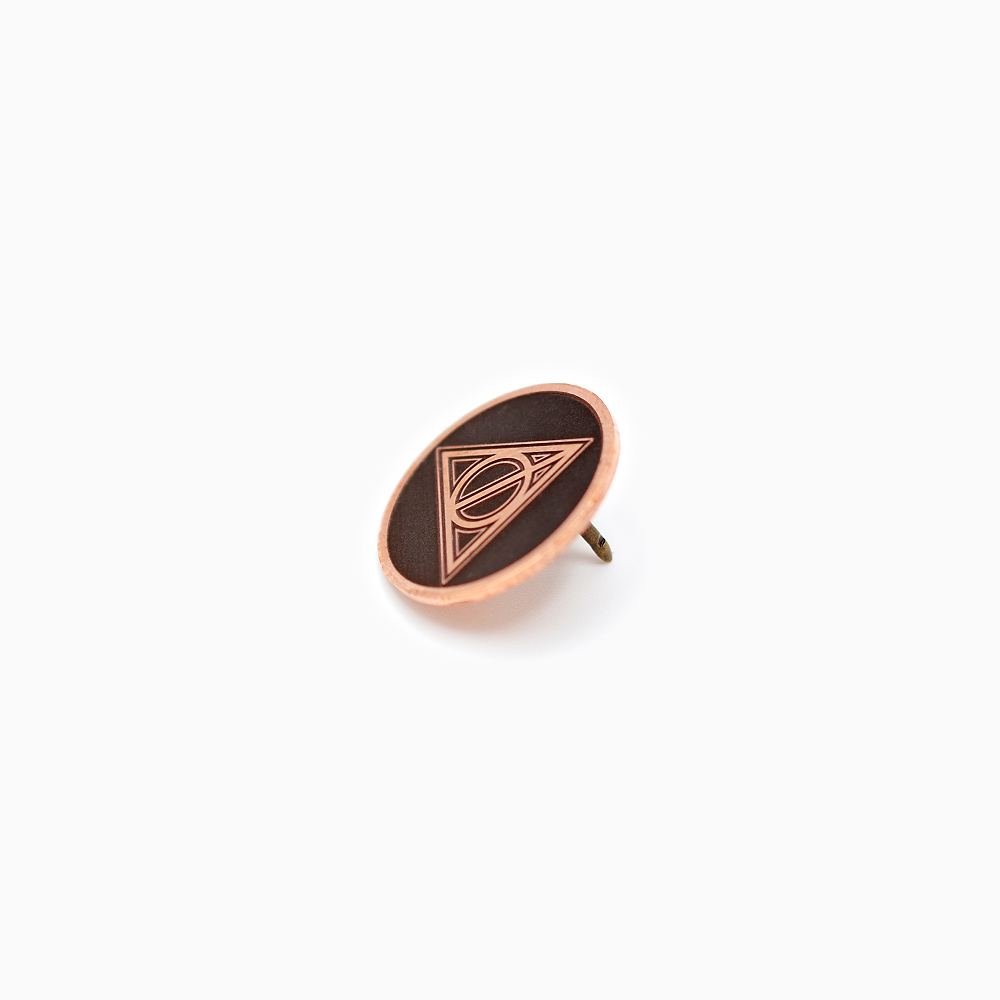 Harry Potter Deathly Hallows Copper Pin Side View