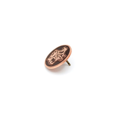 Harry Potter Hogwarts Crest Copper Pin Side View