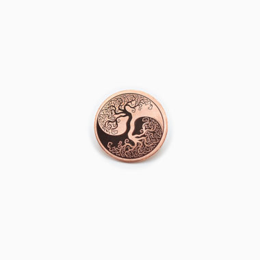 Yin Yang Rooted Tree Copper Pin