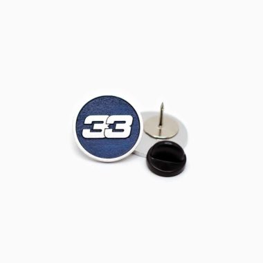 Number 33 Max Verstappen Metal Alloy Pin Front and Back Pin Clasp