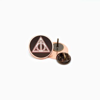 Harry Potter Deathly Hallows Copper Pin Front and Back Pin Clasp