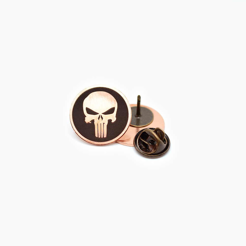 The Punisher Copper Pin Front and Back Pin Clasp
