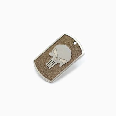The Punisher Stainless Steel Pendant 3/4 Quarter View