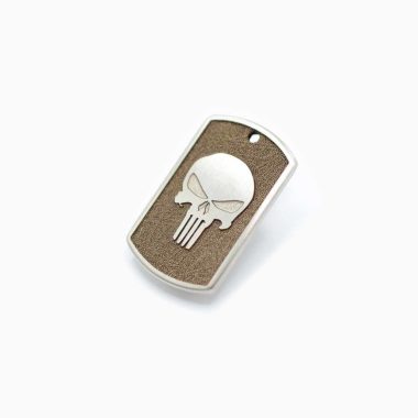 The Punisher Stainless Steel Pendant Quarter View