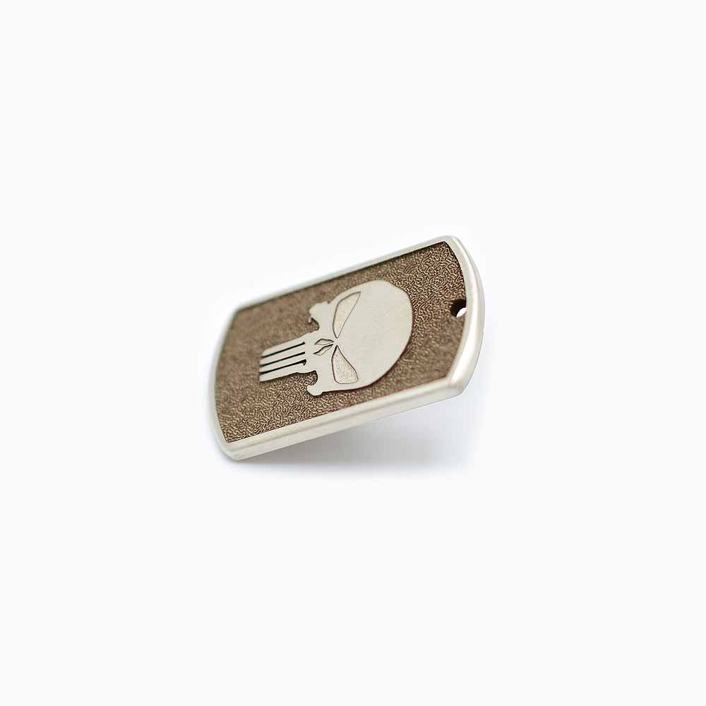 The Punisher Stainless Steel Pendant Side View