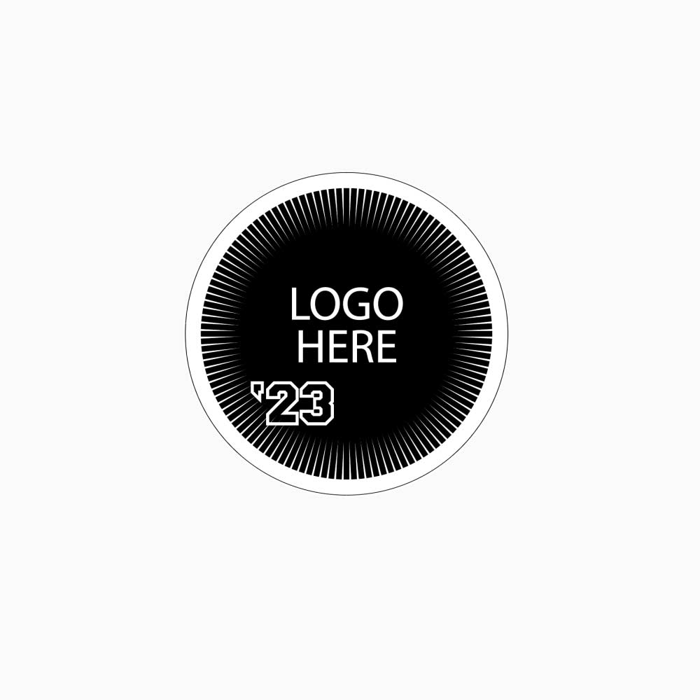 Graduation Coin with School Logo and Graduation Year 40mm Stainless Steel Laser Engraved 3/4 view Template