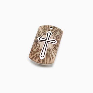 Crucifix Cross Pendant Stainless Steel Close Up 3/4 View
