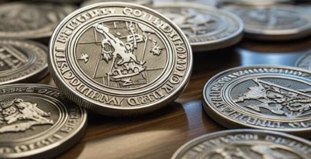 Photo of pile of graduation coins stainless steel laser engraved coins