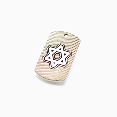 Star of David Pendant Stainless Steel Jewish Star 3/4 View