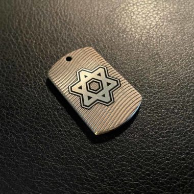 Star of David Pendant Stainless Steel Laser Engraved