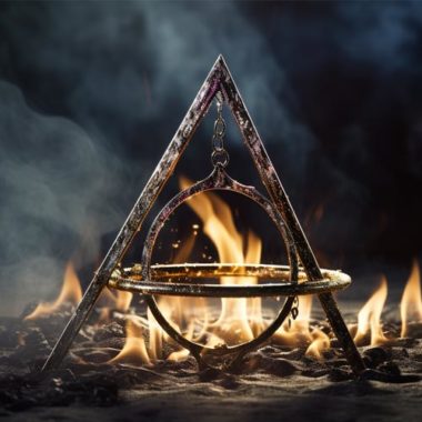 The Deathly Hallows Symbol Logo Fire Caldron by B22